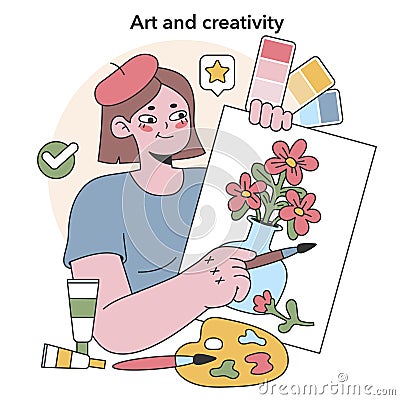 Creative expression. Flat vector illustration Vector Illustration