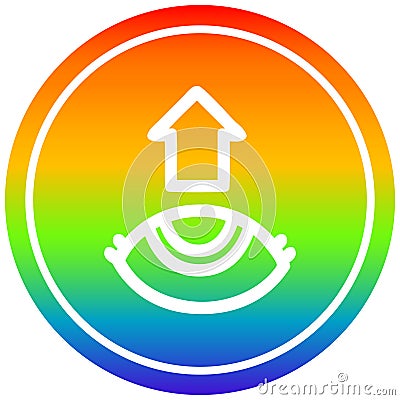 A creative eye looking up circular in rainbow spectrum Vector Illustration