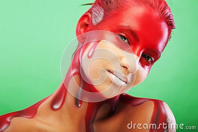 Creative face-art Stock Photo