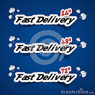 Creative Fast Delivery Banners Vector Illustration