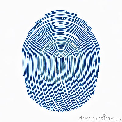 Creative fingerprint design incorporating a logo element, showcasing unique patterns and textures in a minimalist style Stock Photo