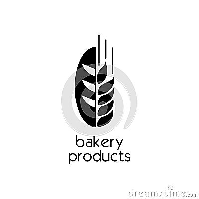 Creative flat bread bakery icon design . Simple Sign or Symbol. Vector Illustration