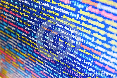 Creative focus effect. Coding cyberspace concept. Stock Photo