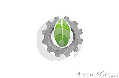 Creative Gear Leaf Agricultural technology Logo Design Illustration Vector Illustration