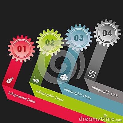 Creative gears Info-graphics options banner Vector Illustration