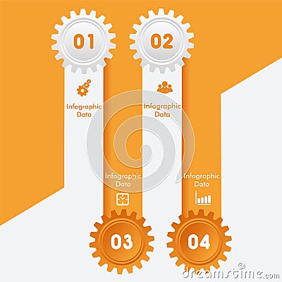 Creative gears Info-graphics options banner Vector Illustration