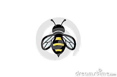 Creative Geometric Bee Logo Vector Illustration