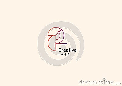 Creative Geometric Contour Logo Large Toucan Vector Illustration