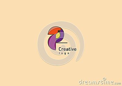 Creative Geometric Contour Logo Large Toucan Vector Illustration