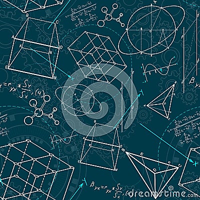 Creative geometric figures on blue background Stock Photo