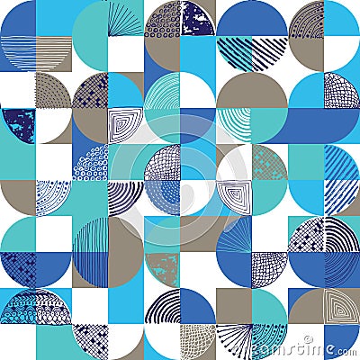 Creative geometric and handdrawn seamless pattern Vector Illustration