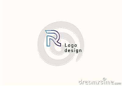 Creative geometric logo, the letter R Vector Illustration