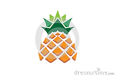 Creative Geometric Pineapple Fruit Logo Vector Illustration
