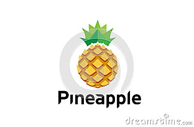 Creative Geometric Pineapple Fruit Logo Vector Illustration