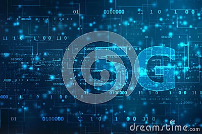 Creative glowing 5G backdrop. Mobile internet concept, 5G internet Connection Stock Photo