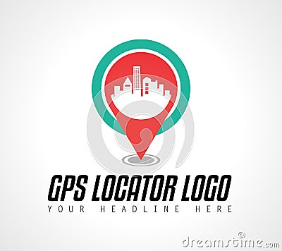 Creative GPS city locator Logo design for brand identity, company profile or corporate logos Vector Illustration