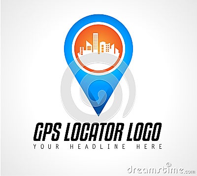 Creative GPS city locator Logo design for brand identity, company profile Vector Illustration