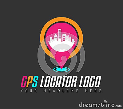 Creative GPS city locator Logo design for brand identity, company profile Vector Illustration