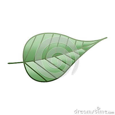 A creative gradient shaded cartoon green leaf Vector Illustration