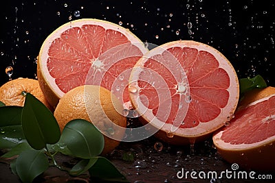 Creative Grapefruit banner. Generate Ai Stock Photo
