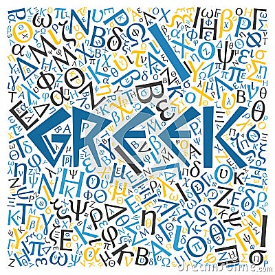 creative Greek alphabet texture background Stock Photo