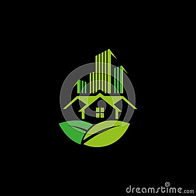 Creative Green Real estate logo design Vector Illustration