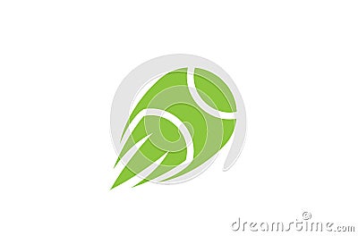 Creative Green Speed tennis Ball Logo Vector Illustration