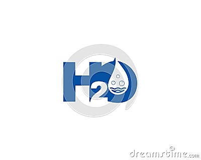 Creative H2o or H20 Letter Water Bubble Logo Design Vector Illustration