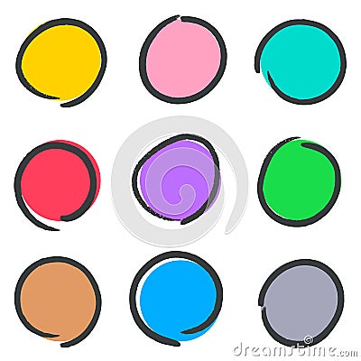 Creative hand drawn web buttons Vector Illustration