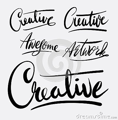 Creative handwriting calligraphy Vector Illustration