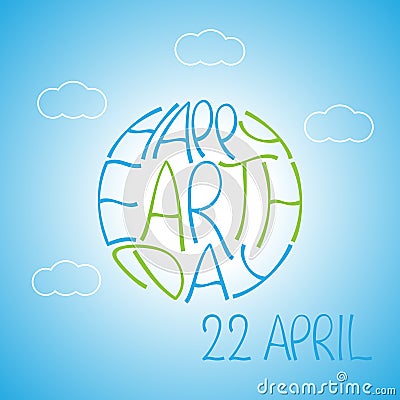 Creative Happy Earth Day poster Vector Illustration