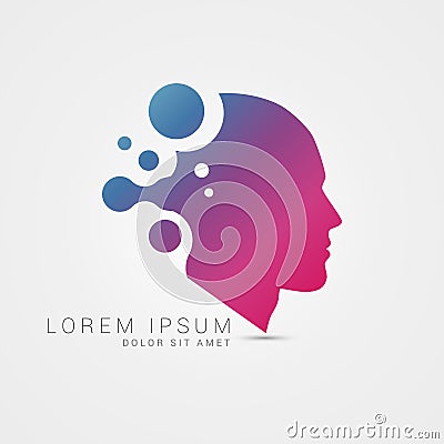 Creative head. Human brain. Abstract concept. Vector symbol Vector Illustration