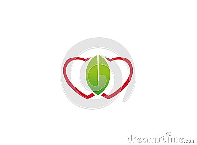 Creative Hearts Leaf Symbol Logo Vector Illustration