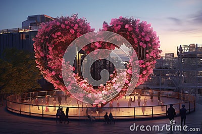 Creative HeartShaped Flower Installations in Stock Photo