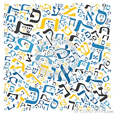 Creative Hebrew alphabet texture background Stock Photo