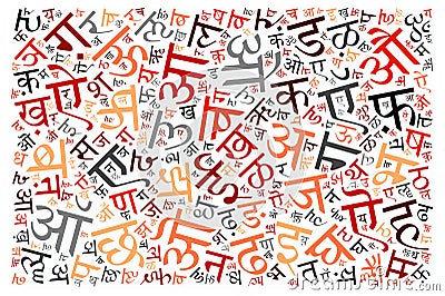 Creative Hindi alphabet texture background Stock Photo