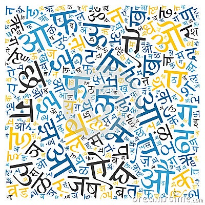 Creative Hindi alphabet texture background Stock Photo