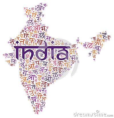 creative Hindi alphabet texture background Stock Photo
