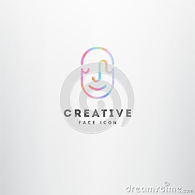 Creative face logo vector illustration Vector Illustration