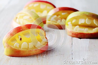 Creative homemade healthy snacks for Halloween Stock Photo