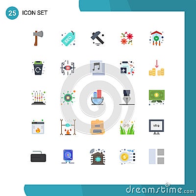 25 Creative Icons Modern Signs and Symbols of clock, love, label, gift, tool Vector Illustration