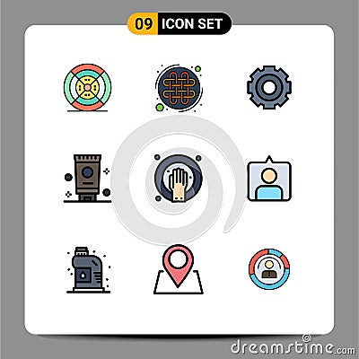 9 Creative Icons Modern Signs and Symbols of hand soak, bath, basic, bathroom, universal Vector Illustration