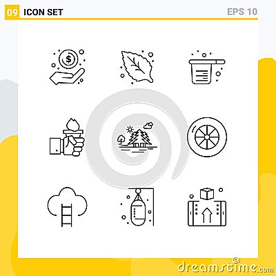 9 Creative Icons Modern Signs and Symbols of olympic, leader, baking, hand, measuring Vector Illustration