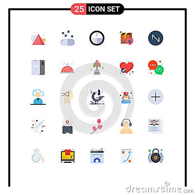 25 Creative Icons Modern Signs and Symbols of phone, sound, badge, saw tooth, shipping Vector Illustration