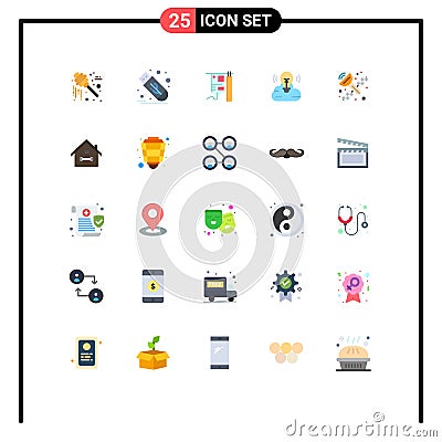25 Creative Icons Modern Signs and Symbols of satellite, creative campaign, drip, cloud creative, bulb Vector Illustration