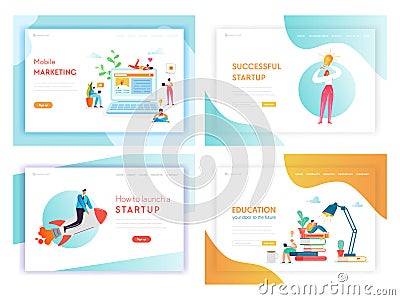 Idea Business Innovations Concept Landing Page Vector Illustration