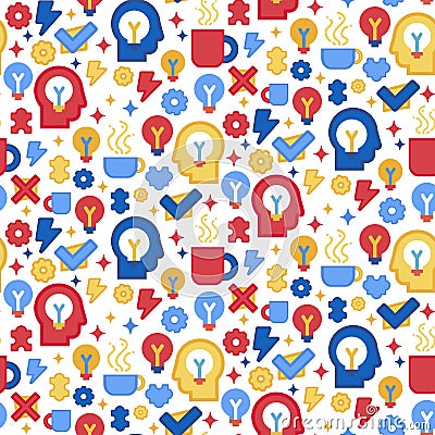 Creative idea creation seamless pattern vector Vector Illustration