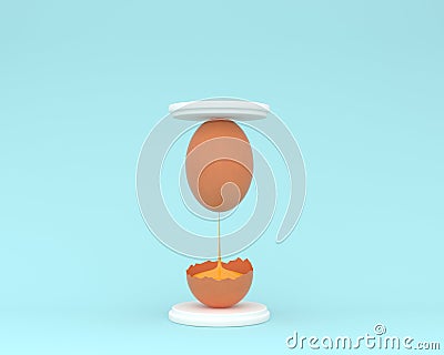 Creative idea layout egg hourglass on pastel blue background. mi Stock Photo