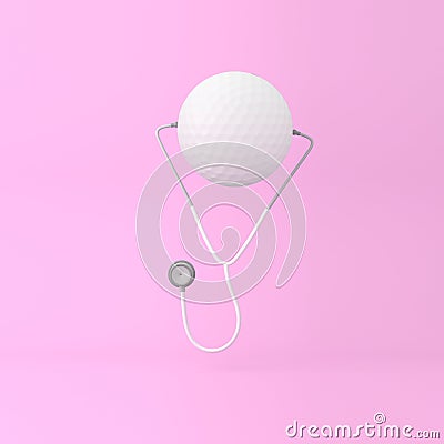 Creative idea layout golf concept with stethoscope on pink paste Stock Photo