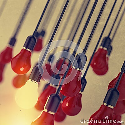 Creative idea and leadership concept light bulb Stock Photo